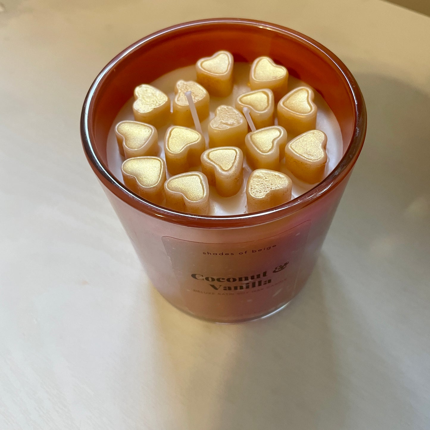 Golden Hearts Candle